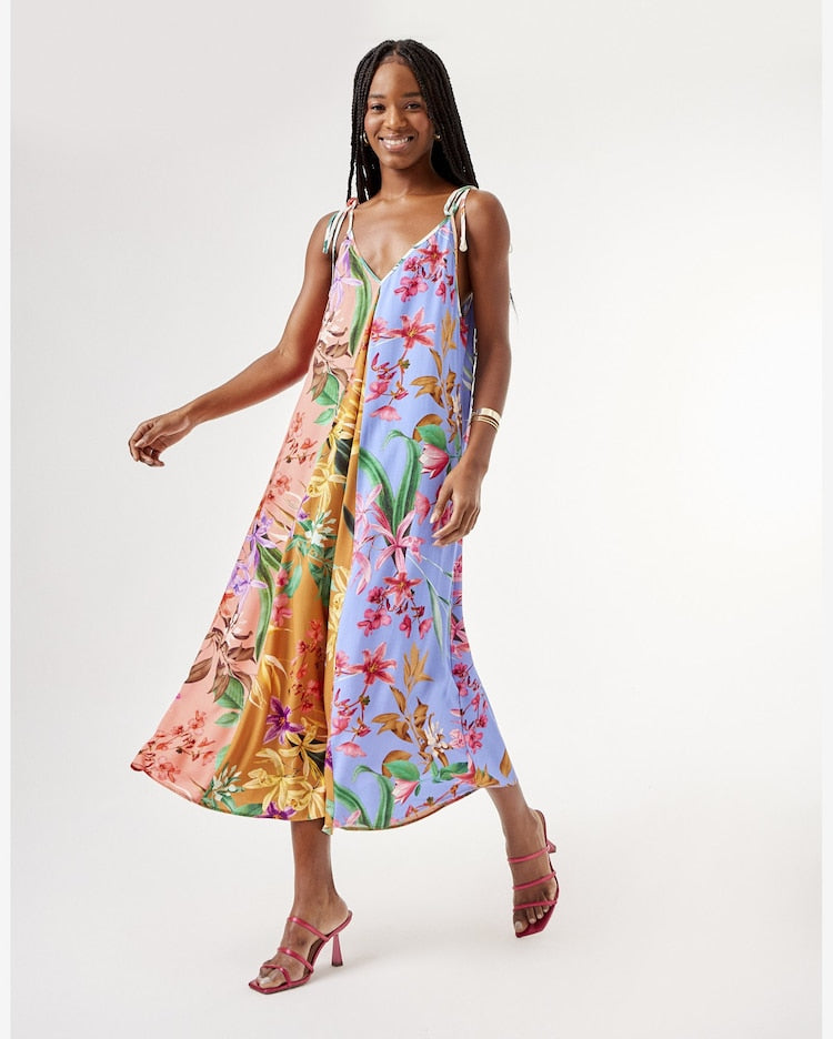 Vestido Patchwork Estampado Olivia - Patchwork